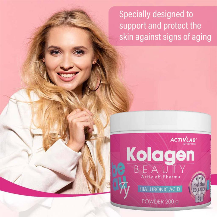Activlab Pharma Collagen Skin Beauty Supplement Powder With Hyaluronic acid and Vitamin C For Ageing Skin 200g - Easy Pharmacy LLC
