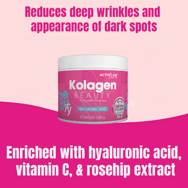 Activlab Pharma Collagen Skin Beauty Supplement Powder With Hyaluronic acid and Vitamin C For Ageing Skin 200g - Easy Pharmacy LLC