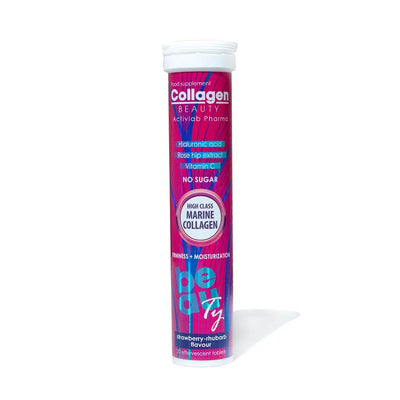 Activlab Pharma Collagen Beauty No Sugar Effervescent Tablets – Strawberry Flavor, 20 Tablets
