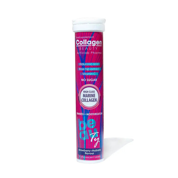 Activlab Pharma Collagen Beauty No Sugar Effervescent Tablets – Strawberry Flavor, 20 Tablets