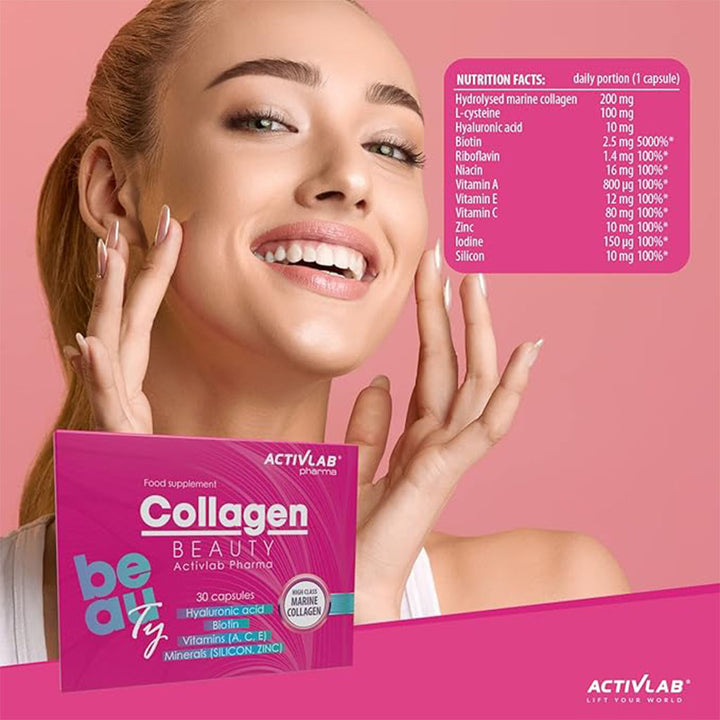 Activlab Pharma Collagen Beauty Capsules With Hyaluronic acid, Biotin, Vitamin & Minerals For Aging Skin, Pack of 30's - Easy Pharmacy LLC