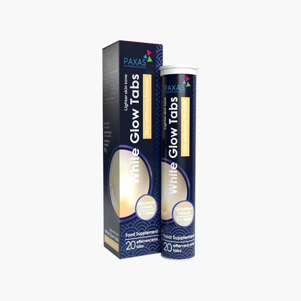 Paxas White Glow Effervescent Tablets With Glutathione For Skin Whitening, Pack of 20's - Easy Pharmacy LLC