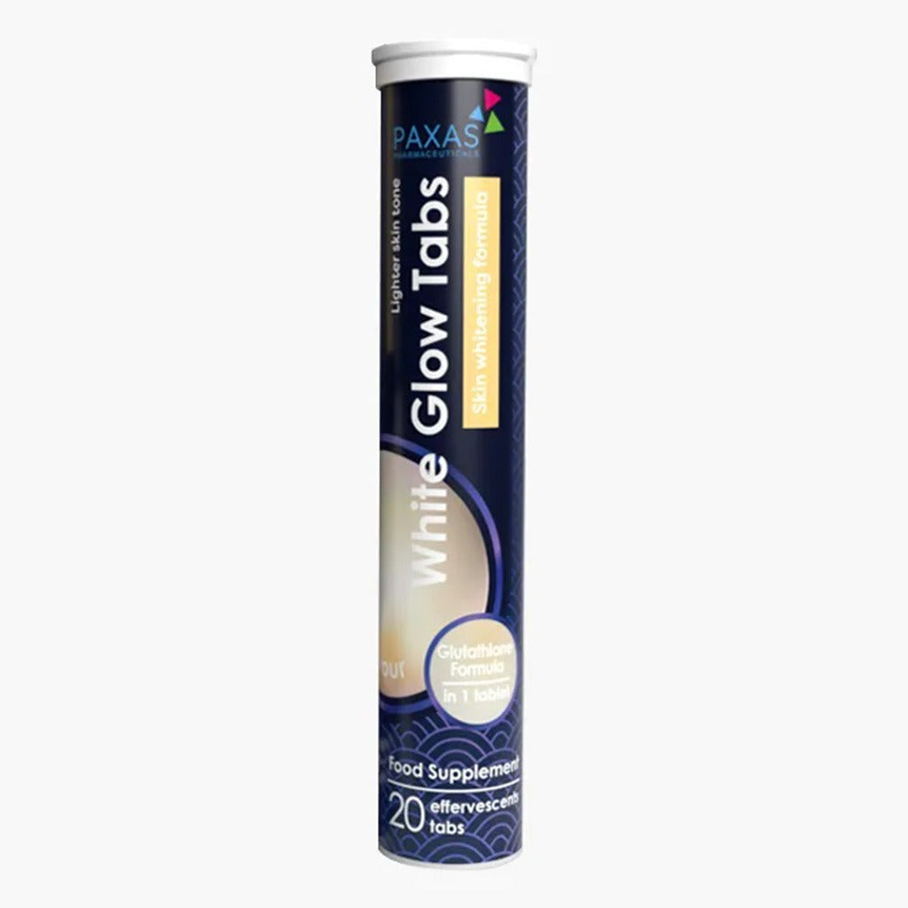 Paxas White Glow Effervescent Tablets With Glutathione For Skin Whitening, Pack of 20's - Easy Pharmacy LLC