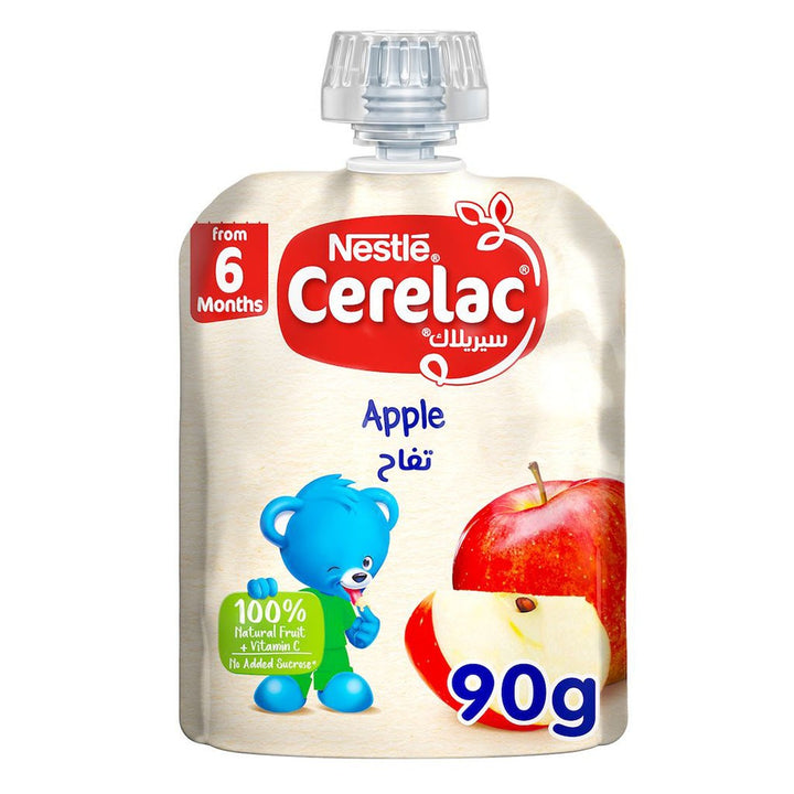 Nestle Cerelac Fruits Puree Pouch With Apple For Babies From 6 Months, 16 x 90g, Pack of 16's - Easy Pharmacy LLC
