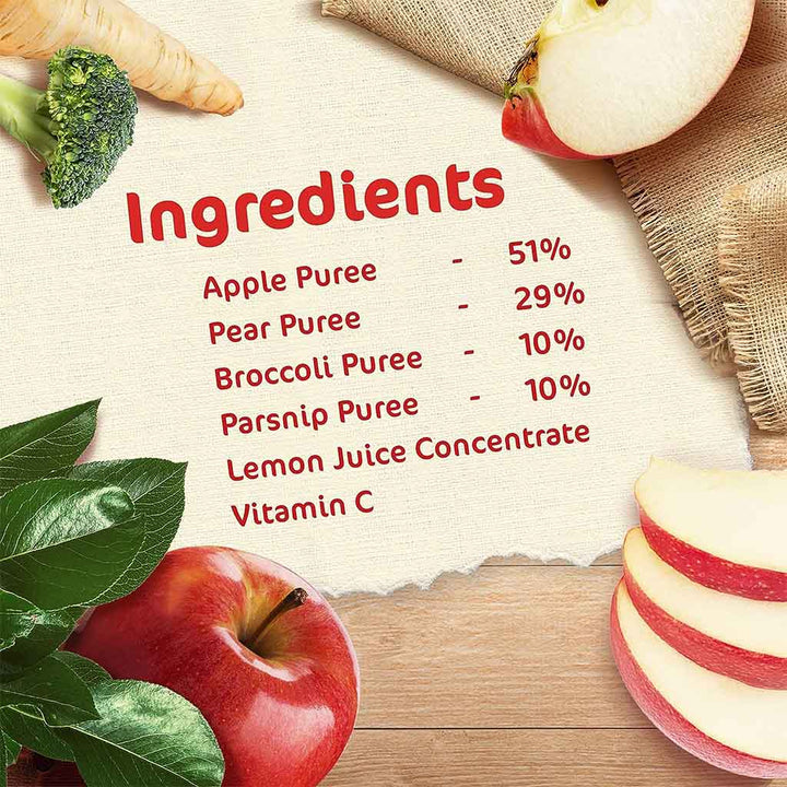 Nestle Cerelac Fruits Puree Pouch With Broccoli, Parsnip, Apple & Pear For Babies From 6 Months, 16 x 90g, Pack of 16's - Easy Pharmacy LLC