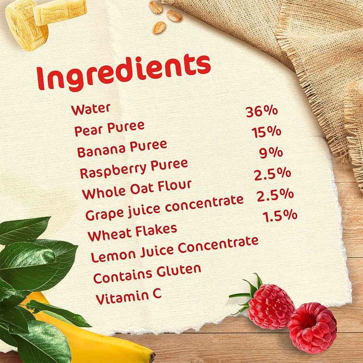 Nestle Cerelac Fruits Puree Pouch With Raspberry, Pear, Banana & Oats For Babies From 6 Months, 16 x 90g, Pack of 16's - Easy Pharmacy LLC