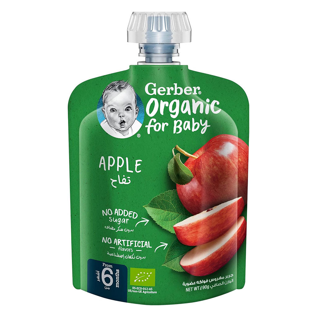 Gerber Organic Puree With Apple For Babies From 6 Months, 7 x 90g, Pack of 7's - Easy Pharmacy LLC