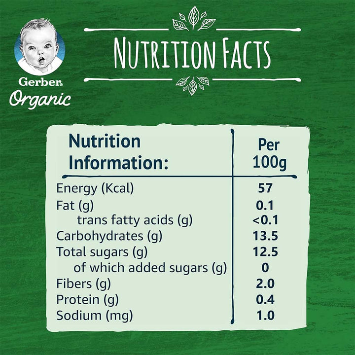 Gerber Organic Puree With Apple For Babies From 6 Months, 7 x 90g, Pack of 7's - Easy Pharmacy LLC