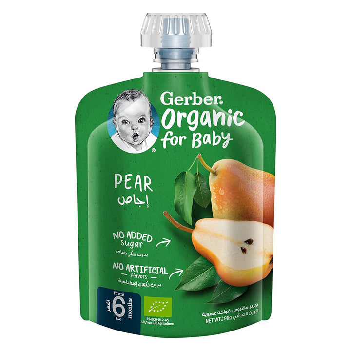 Gerber Organic Puree With Pear For Babies From 6 Months, 7 x 90g, Pack of 7's - Easy Pharmacy LLC