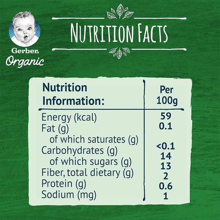 Gerber Organic Puree With Pear, Apple, & Banana For Babies From 6 Months, 7 x 90g, Pack of 7's - Easy Pharmacy LLC
