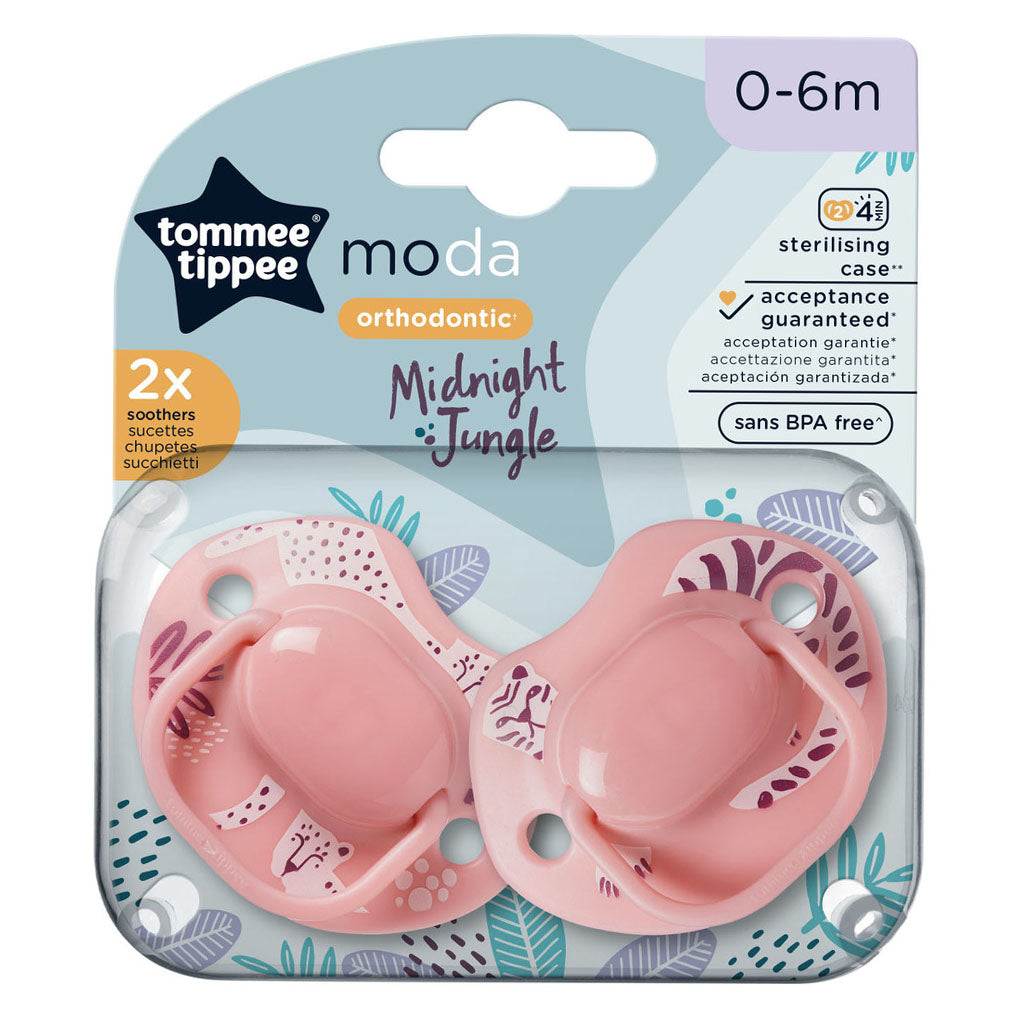 Tommee Tippee Moda Soother In Pink Color For 0-6 Months Infant, Pack of 2's - Easy Pharmacy LLC