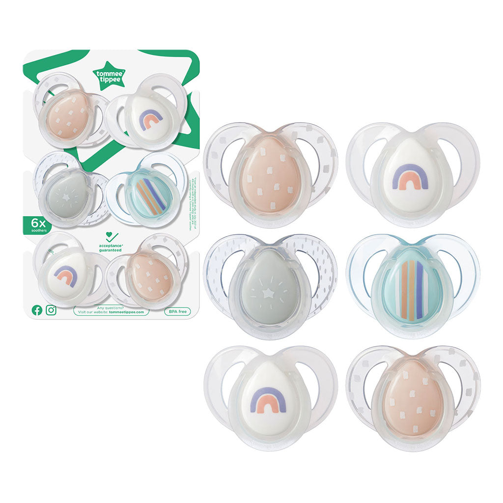 Tommee Tippee Nighttime Baby Soother For 6 To 18 Months - Multi Color, Pack of 6’s - Easy Pharmacy LLC