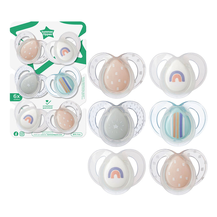 Tommee Tippee Nighttime Baby Soother For 6 To 18 Months - Multi Color, Pack of 6’s - Easy Pharmacy LLC