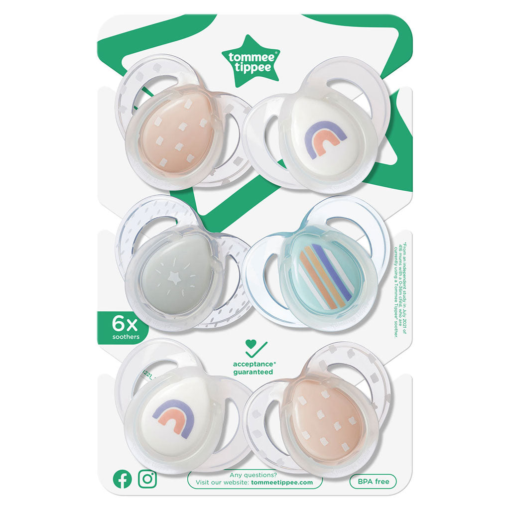 Tommee Tippee Nighttime Baby Soother For 6 To 18 Months - Multi Color, Pack of 6’s - Easy Pharmacy LLC