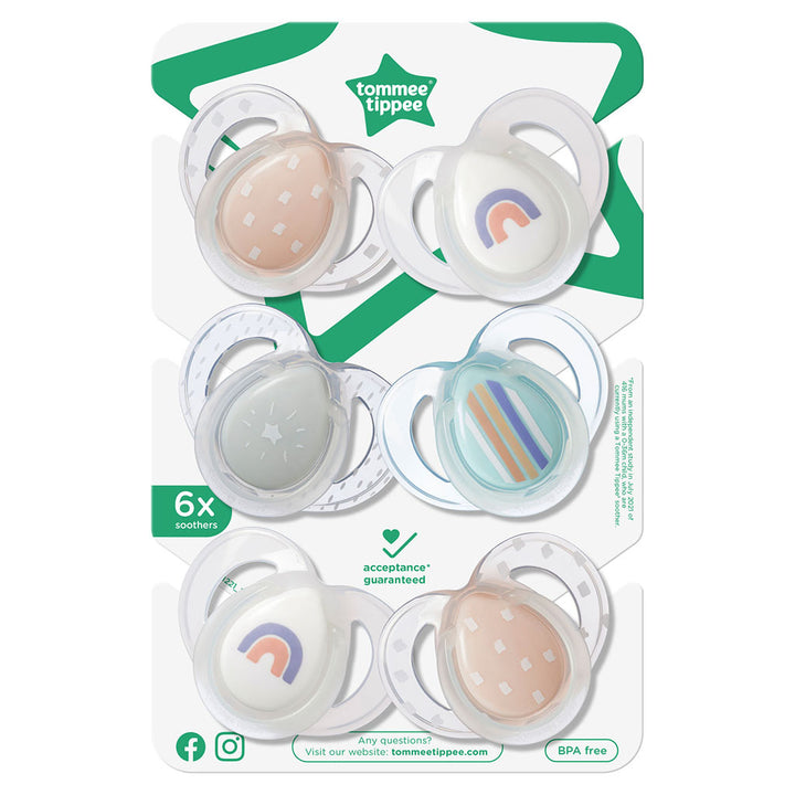 Tommee Tippee Nighttime Baby Soother For 6 To 18 Months - Multi Color, Pack of 6’s - Easy Pharmacy LLC