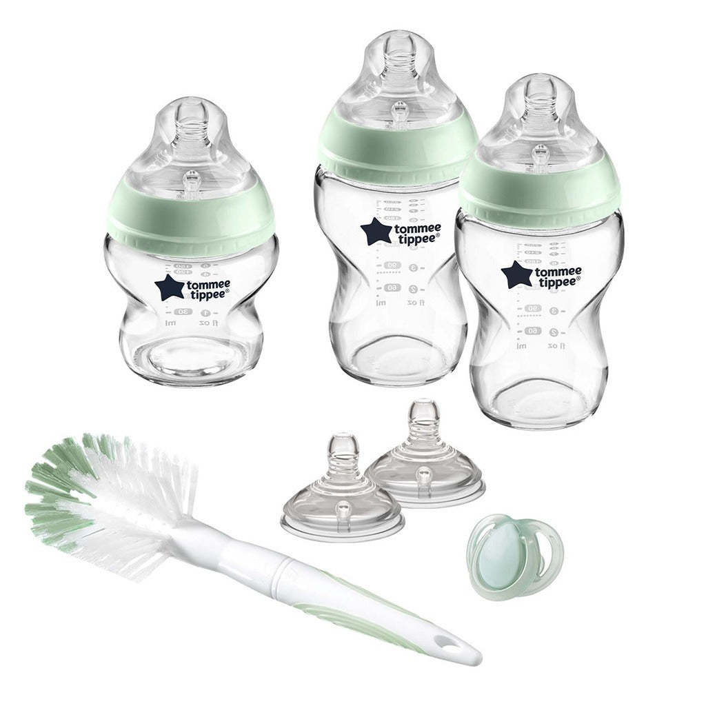 Tommee Tippee Closer To Nature Newborn Starter Clear Glass Baby Feeding Bottle Set For 0+ Months - Assorted - Easy Pharmacy LLC