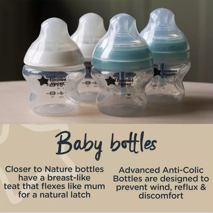 Tommee Tippee Closer To Nature Complete Infant Feeding Set With Electric Steam Sterilizer For 0+ Months - White Color, Kit of 12 Pieces - Easy Pharmacy LLC