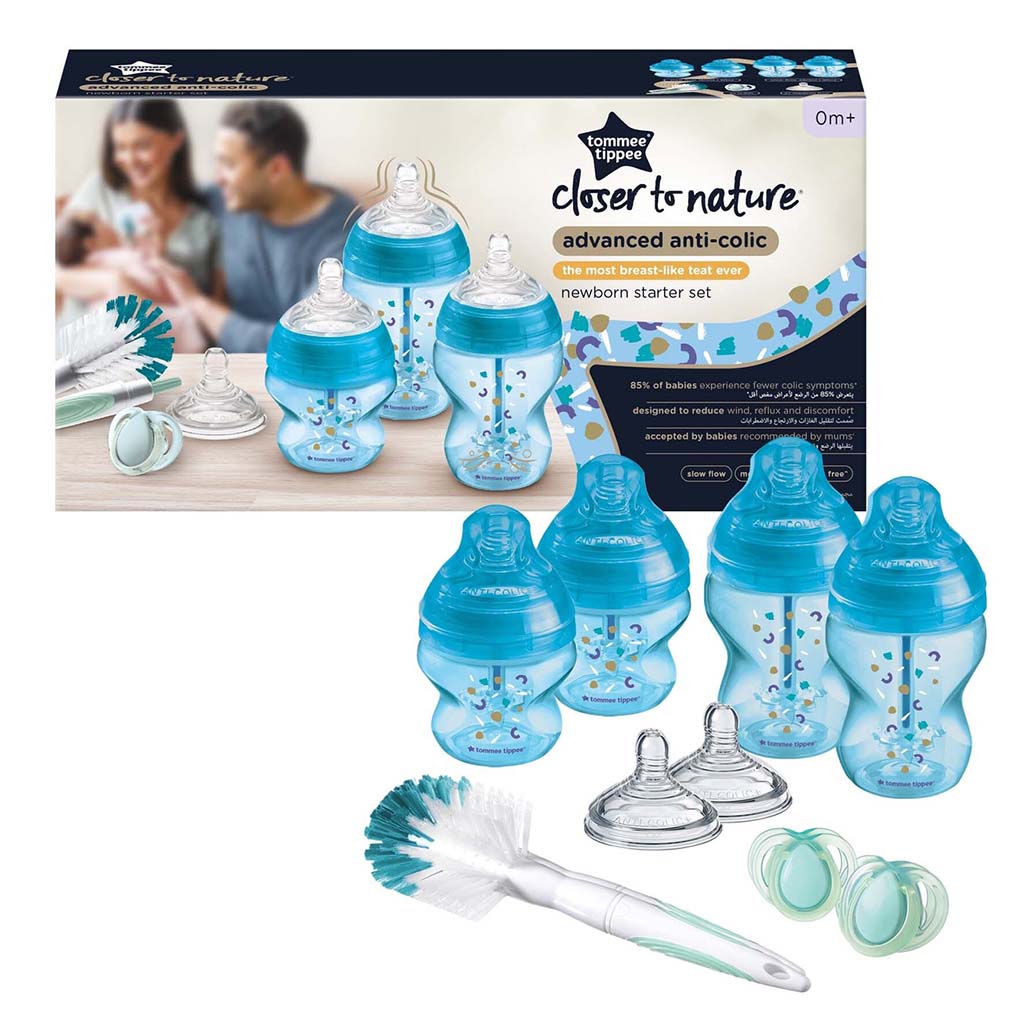 Tommee Tippee Closer To Nature Advanced Anti-Colic Valve Newborn Feeding Bottle Starter Kit For 0+ Months - Assorted - Easy Pharmacy LLC