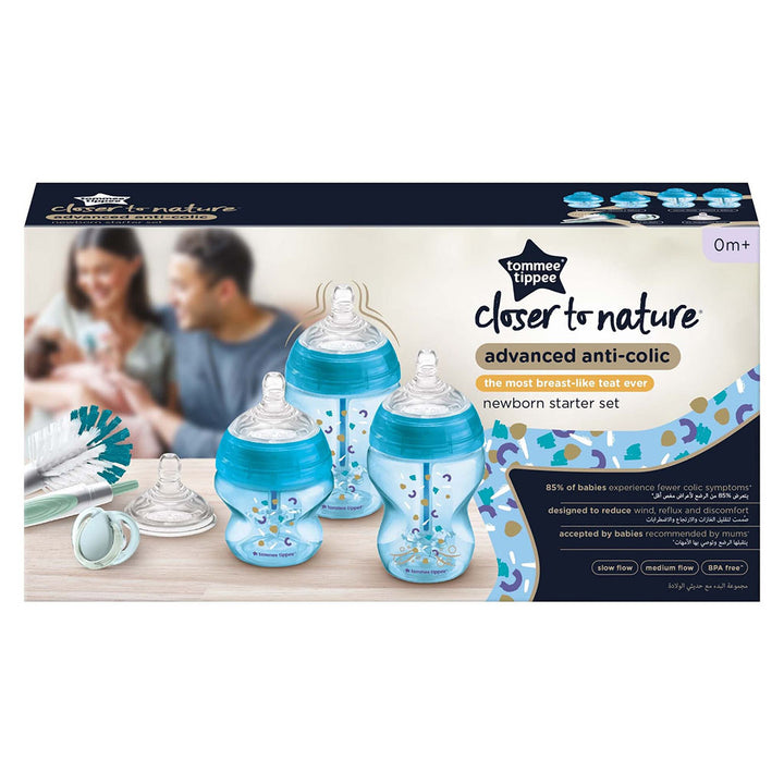 Tommee Tippee Closer To Nature Advanced Anti-Colic Valve Newborn Feeding Bottle Starter Kit For 0+ Months - Assorted - Easy Pharmacy LLC
