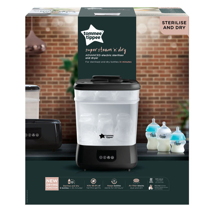 Tommee Tippee Super Steam N Dry Advanced Electric Steriliser And Dryer - Black - Easy Pharmacy LLC