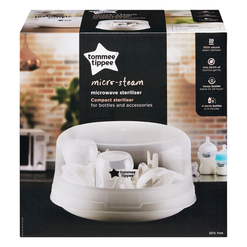 Tommee Tippee Micro-Steam Microwave Compact Steriliser To Sterilize Bottles & Accessories - Easy Pharmacy LLC