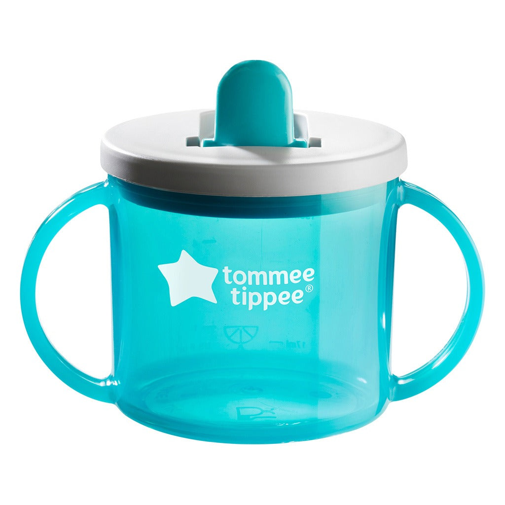 Tommee Tippee Slow Flow Baby Feeding Everyday Essential First Cup For 4+ Months - Blue, 190ml - Easy Pharmacy LLC