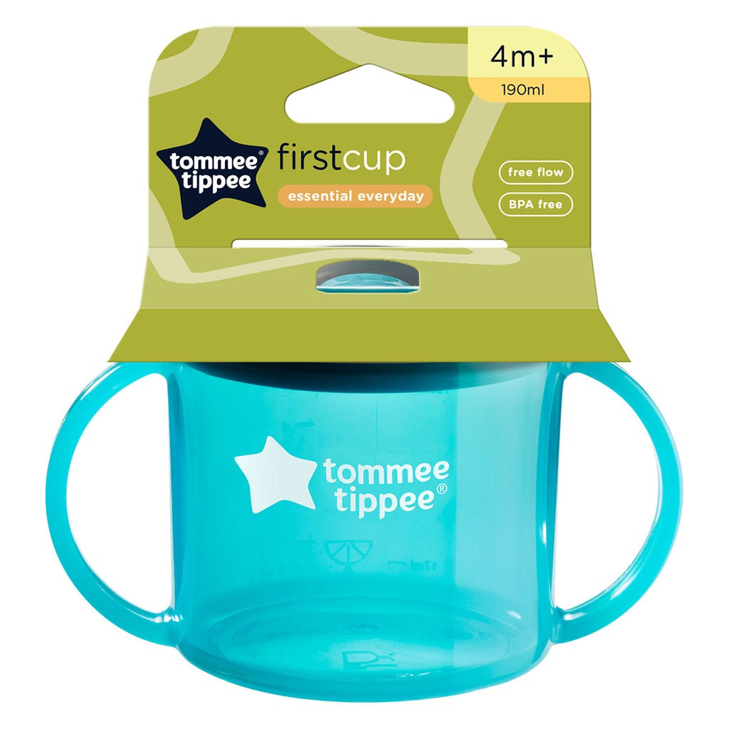Tommee Tippee Slow Flow Baby Feeding Everyday Essential First Cup For 4+ Months - Blue, 190ml - Easy Pharmacy LLC