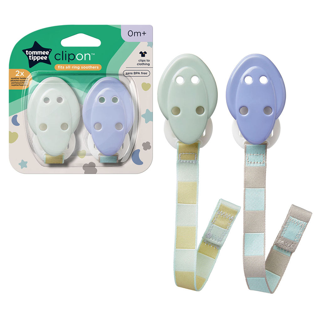 Tommee Tippee Closer To Nature Clip On Spaceman Baby Soother Holder For 0+ Months - Assorted Color, Pack of 2’s - Easy Pharmacy LLC