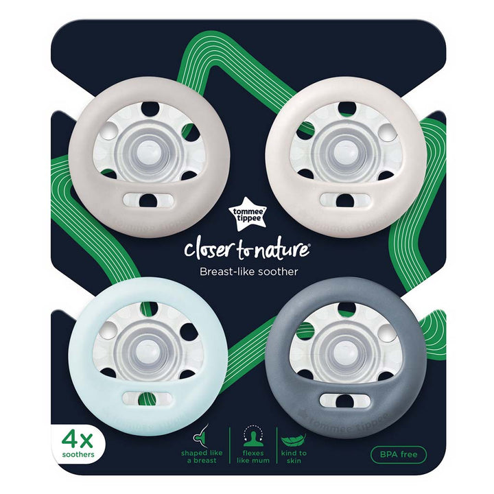 Tommee Tippee Closer To Nature Breast Like Baby Soother For 0-6 Months, Pack of 4's - Easy Pharmacy LLC