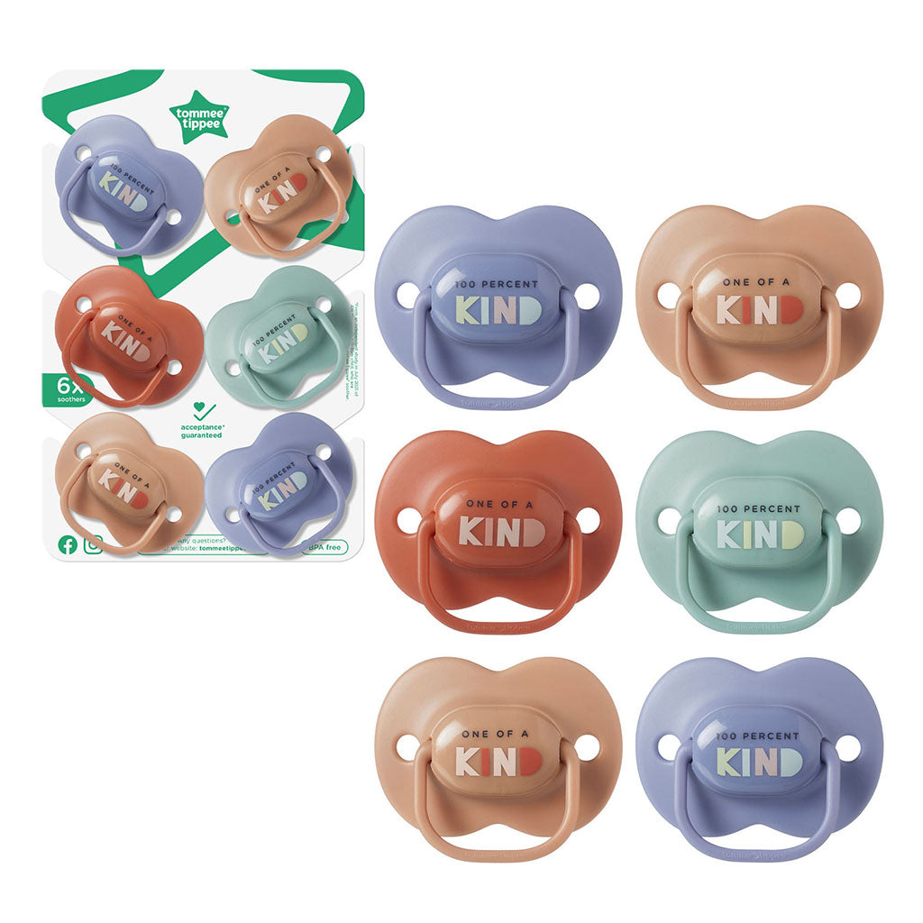 Tommee Tippee Kind Anytime Baby Soother Dummies For 6 To 18 Months - Multi Color, Pack of 6’s - Easy Pharmacy LLC