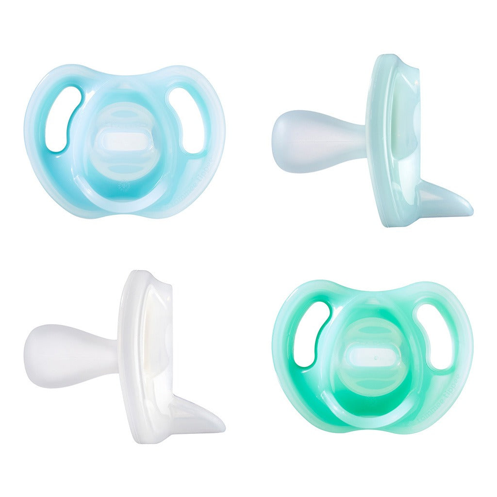 Tommee Tippee Ultralight Soft One Piece Silicone Baby Soother For 0 To 6 Months- Green/white Color, Pack of 4’s - Easy Pharmacy LLC