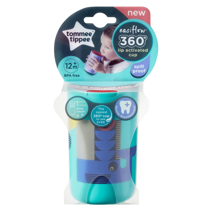 Tommee Tippee 360° Easy Flow Lip Activated Toddlers Sipping Cup From 12+ Months - Blue/Pink, 250ml - Easy Pharmacy LLC