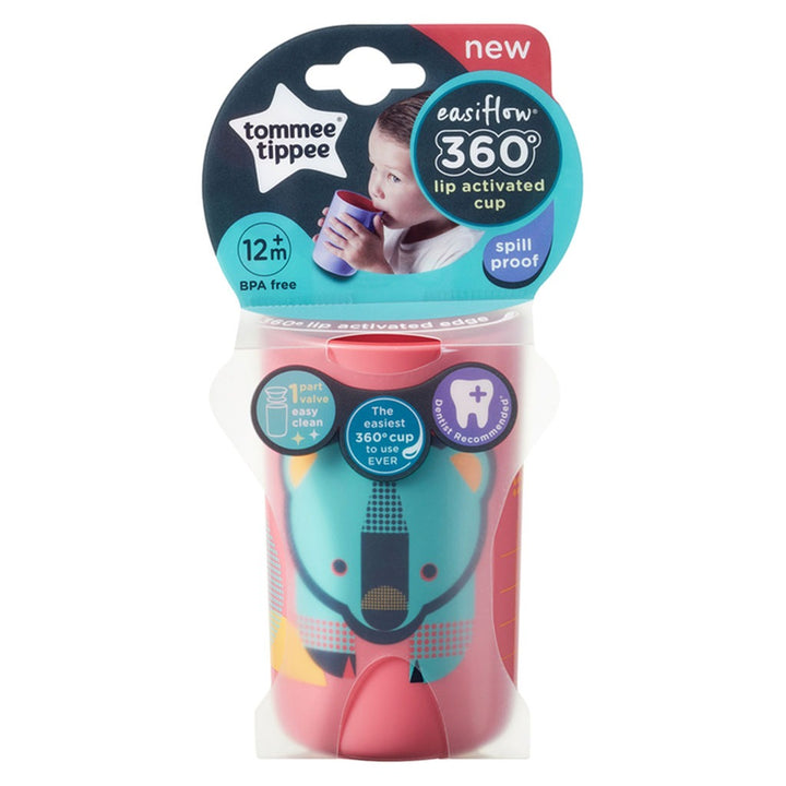 Tommee Tippee 360° Easy Flow Lip Activated Toddlers Sipping Cup From 12+ Months - Blue/Pink, 250ml - Easy Pharmacy LLC
