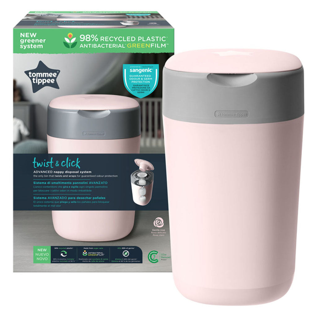 Tommee Tippe Twist And Click Advanced Nappy Disposal Bin - Pink - Easy Pharmacy LLC