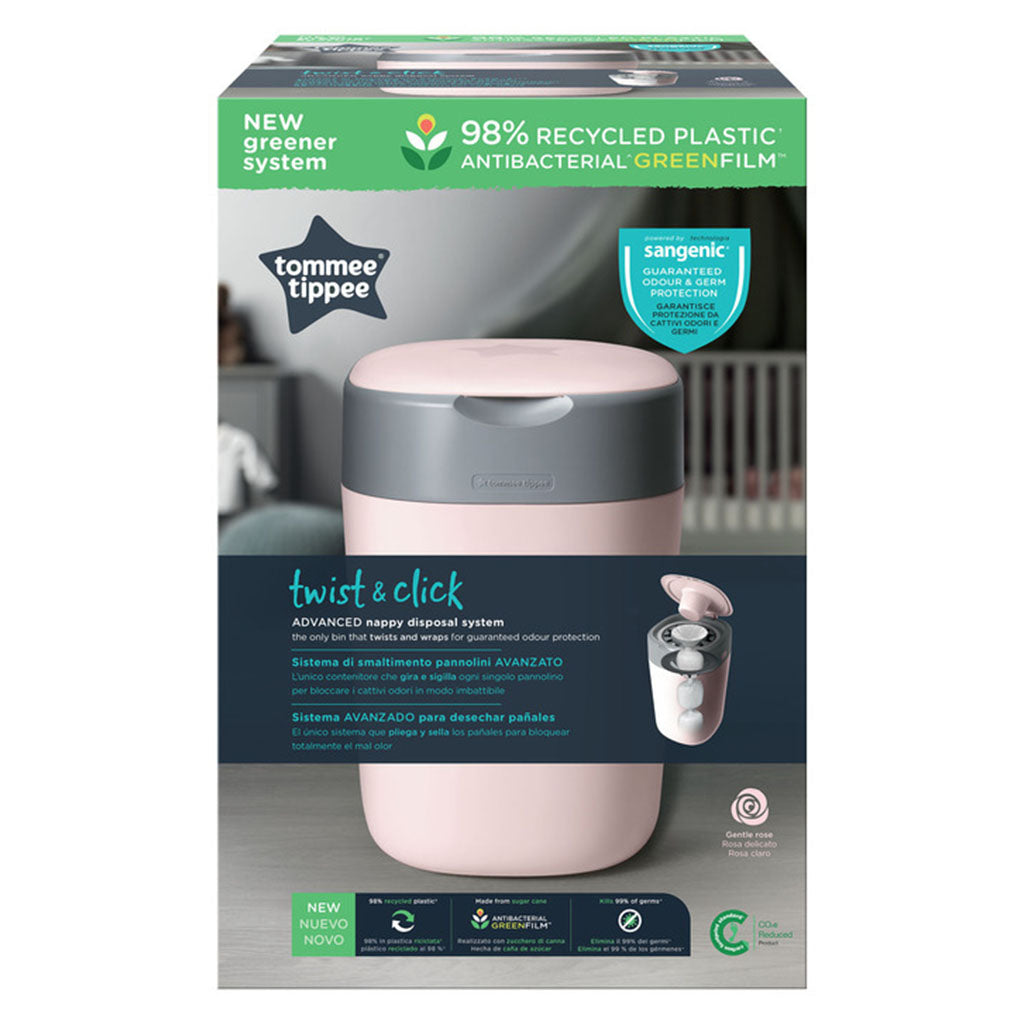 Tommee Tippe Twist And Click Advanced Nappy Disposal Bin - Pink - Easy Pharmacy LLC