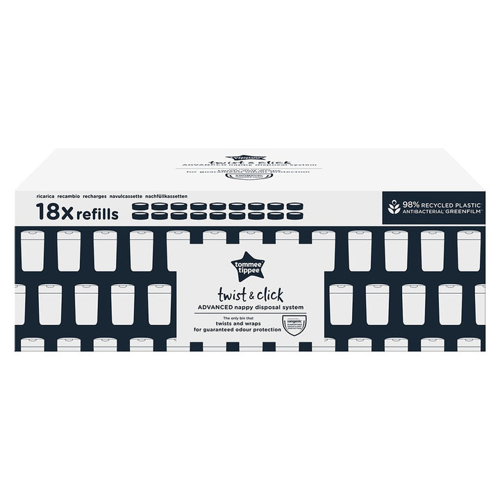 Tommee Tippee Twist And Click Nappy Disposal Bin Refill Cassette, Pack of 18’s - Easy Pharmacy LLC