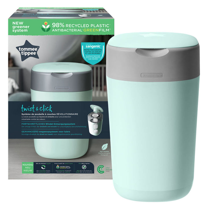 Tommee Tippe Twist And Click Advanced Eco Friendly Nappy Disposal Bin - Green - Easy Pharmacy LLC