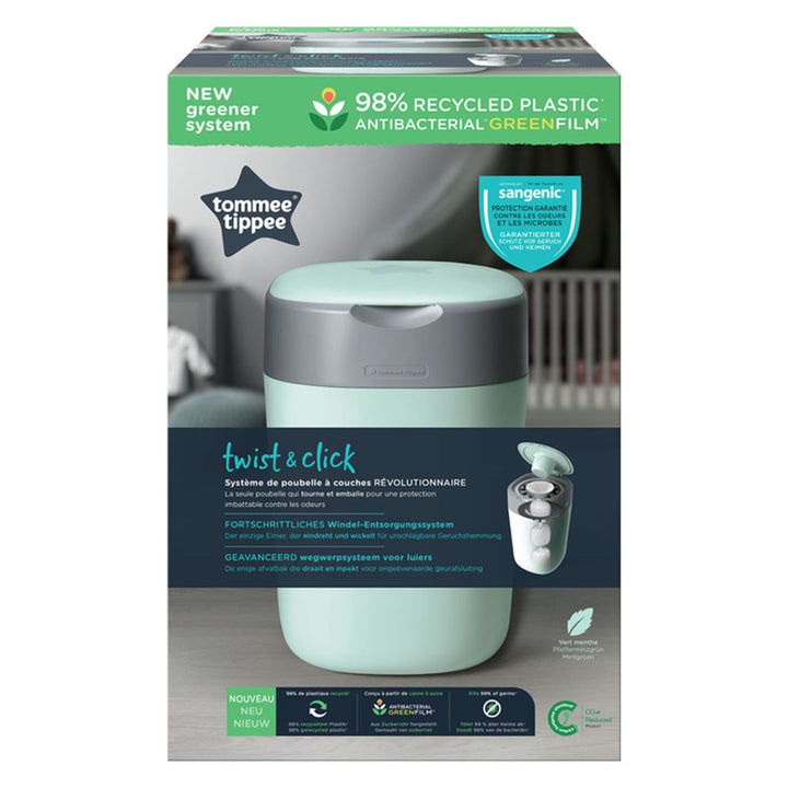 Tommee Tippe Twist And Click Advanced Eco Friendly Nappy Disposal Bin - Green - Easy Pharmacy LLC
