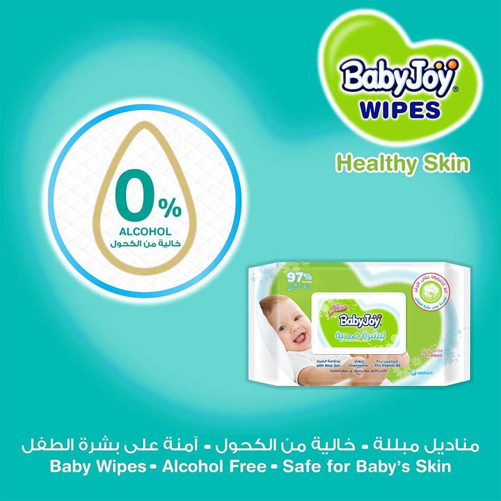 BabyJoy Healthy Skin Gentle Baby Wet Wipes With 0% Alcohol, Mega Pack of 200's - Easy Pharmacy LLC
