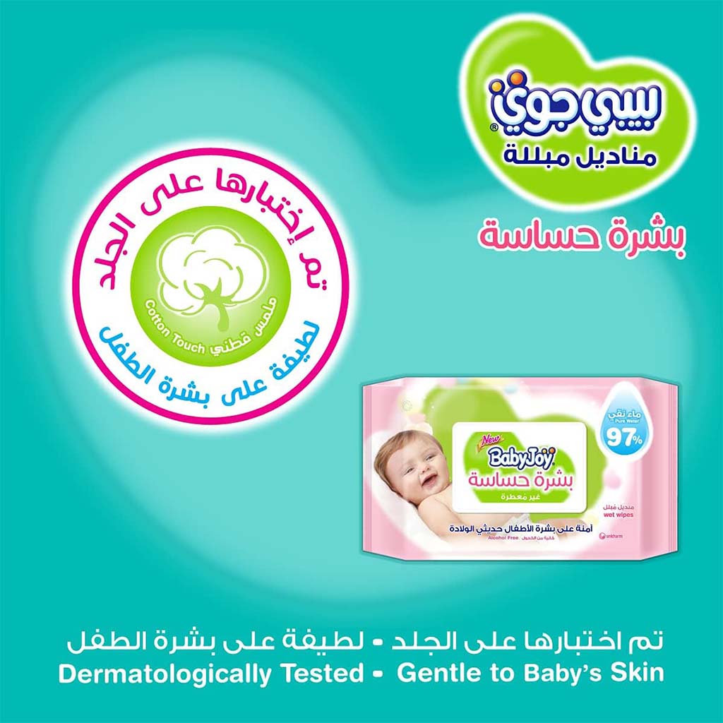 BabyJoy Sensitive Skin Baby Wet Wipes With 0% Alcohol, Pack of 48's - Easy Pharmacy LLC