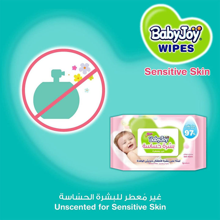 BabyJoy Sensitive Skin Baby Wet Wipes With 0% Alcohol, Mega Pack of 192's - Easy Pharmacy LLC