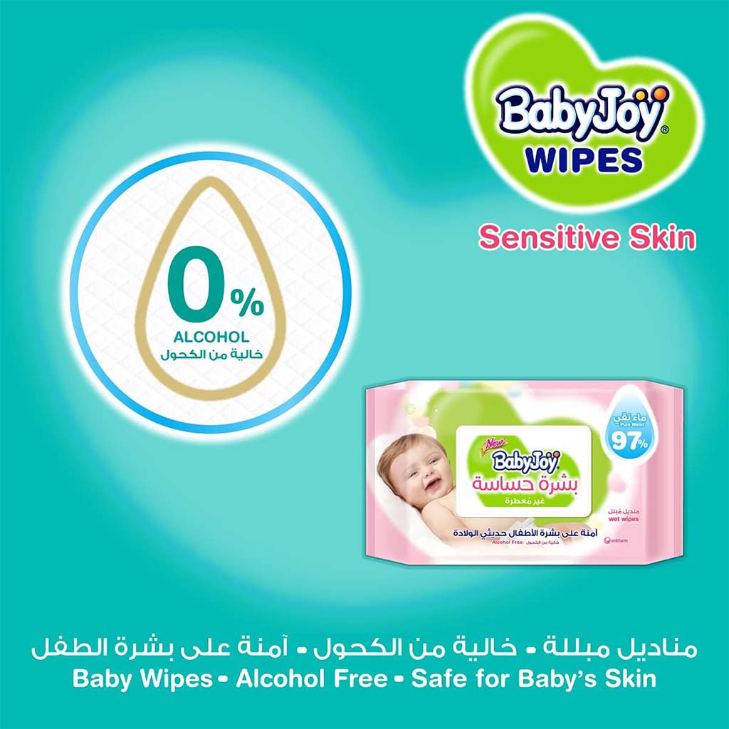 BabyJoy Sensitive Skin Baby Wet Wipes With 0% Alcohol, Mega Pack of 192's - Easy Pharmacy LLC