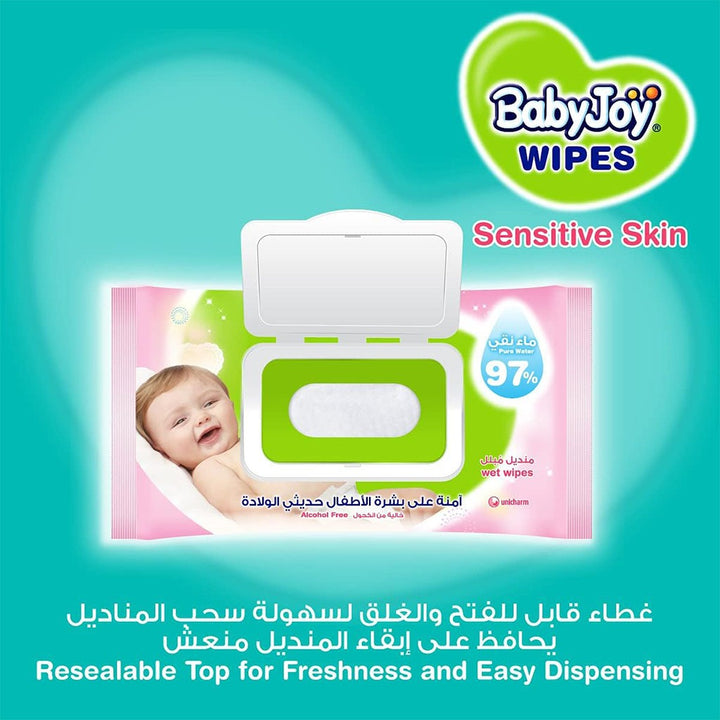 BabyJoy Sensitive Skin Baby Wet Wipes With 0% Alcohol, Mega Pack of 192's - Easy Pharmacy LLC