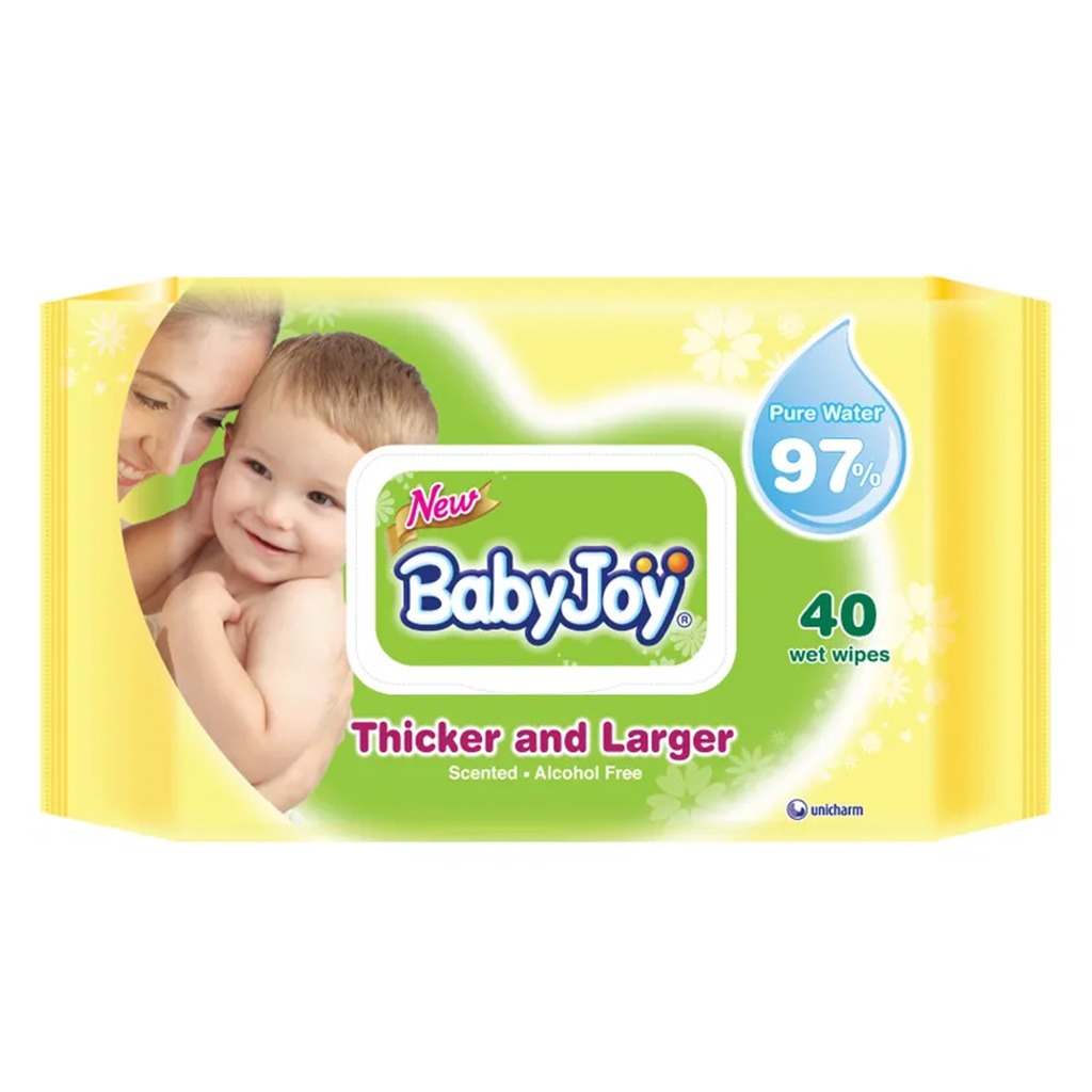 BabyJoy Thicker & Larger Baby Wet Wipes With 0% Alcohol, Pack of 40's - Easy Pharmacy LLC
