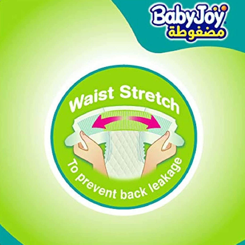 BabyJoy Compressed Diamond Pad Baby Diapers, Size 4, Large For 10-18Kg Baby, Giant Pack of 74's - Easy Pharmacy LLC