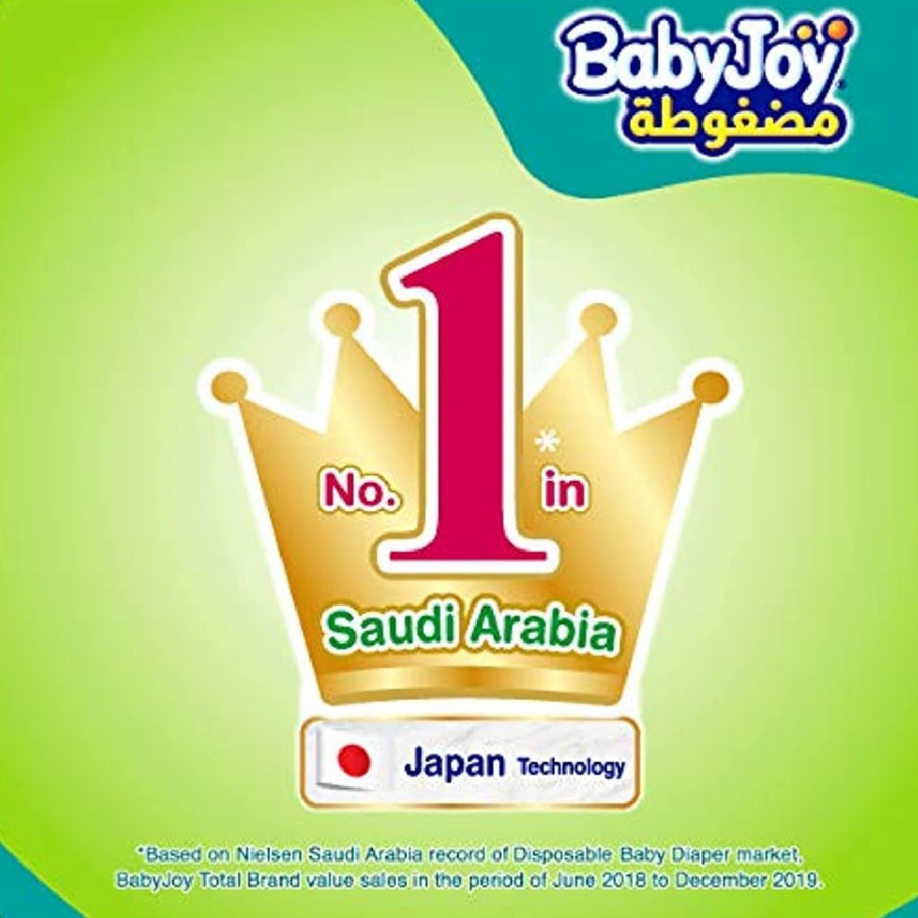 BabyJoy Compressed Diamond Pad Baby Diapers, Size 4, Large For 10-18Kg Baby, Giant Pack of 74's - Easy Pharmacy LLC
