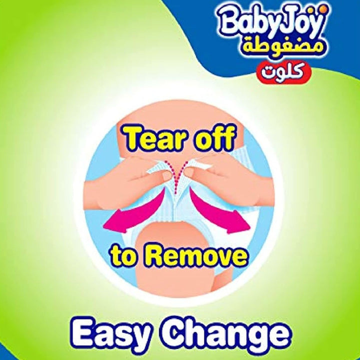 BabyJoy Compressed Diamond Pad Culotte Pant Baby Diapers, Size 6, Junior, XXL For 16-25Kg Baby, Jumbo Pack of 32's - Easy Pharmacy LLC