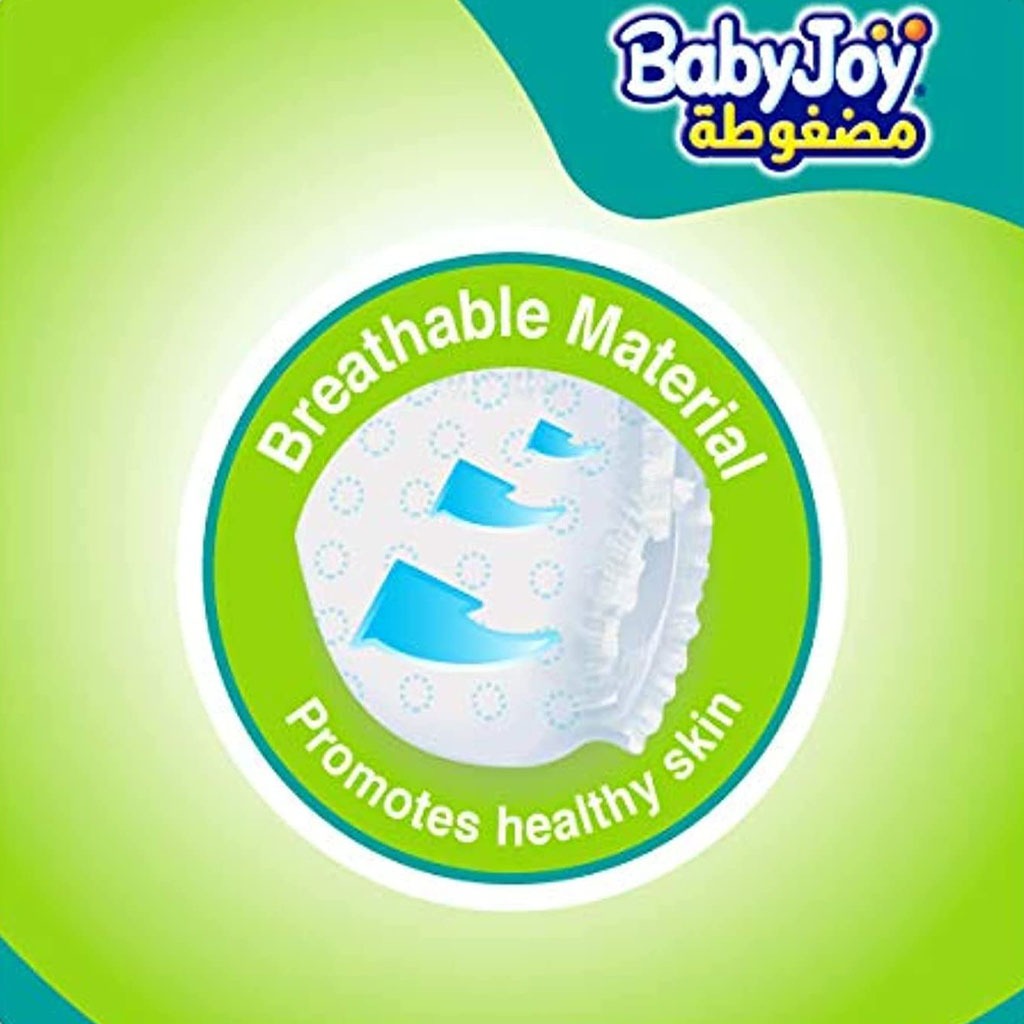 BabyJoy Compressed Diamond Pad Baby Diapers, Size 3, Medium For 6-12Kg Baby, Value Pack of 34's - Easy Pharmacy LLC