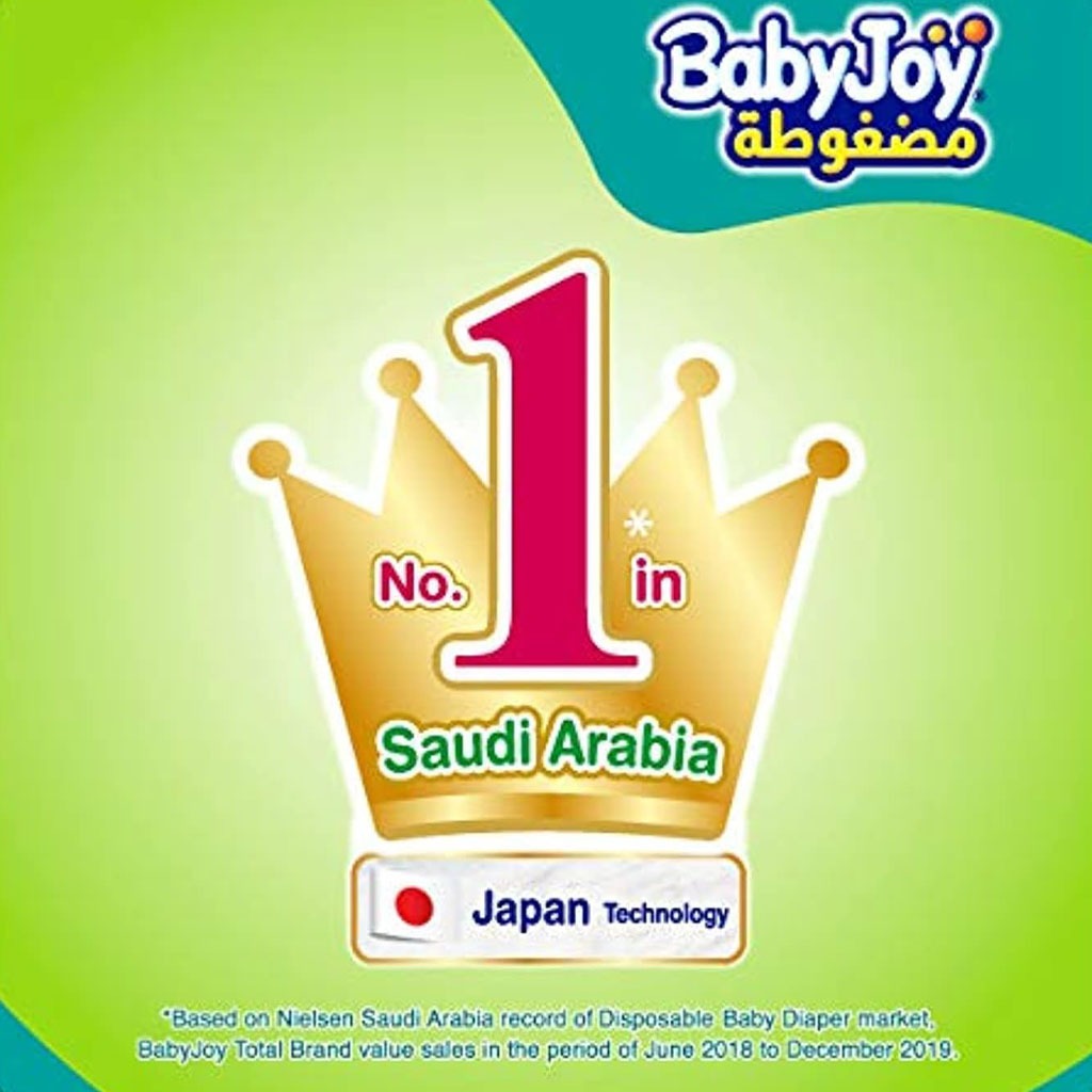 BabyJoy Compressed Diamond Pad Baby Diapers, Size 3, Medium For 6-12Kg Baby, Value Pack of 34's - Easy Pharmacy LLC