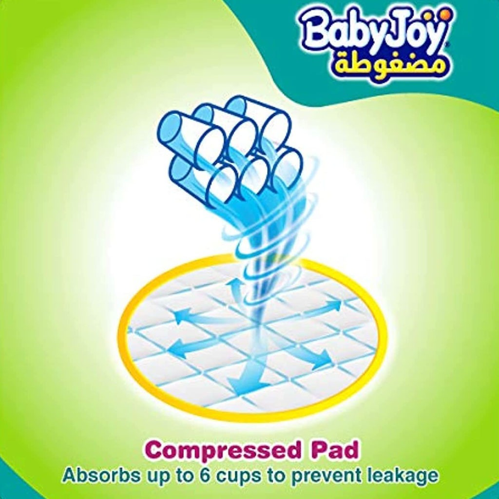 BabyJoy Compressed Diamond Pad Baby Diapers, Size 5, Junior, For 14-23Kg Baby, Value Pack of 27's - Easy Pharmacy LLC
